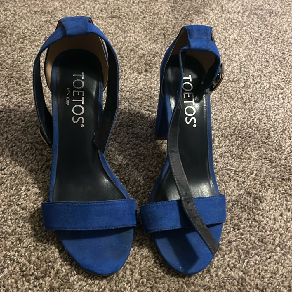 Royal blue Chunky heel